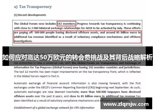 如何应对高达50万欧元的转会费挑战及其背后战略解析